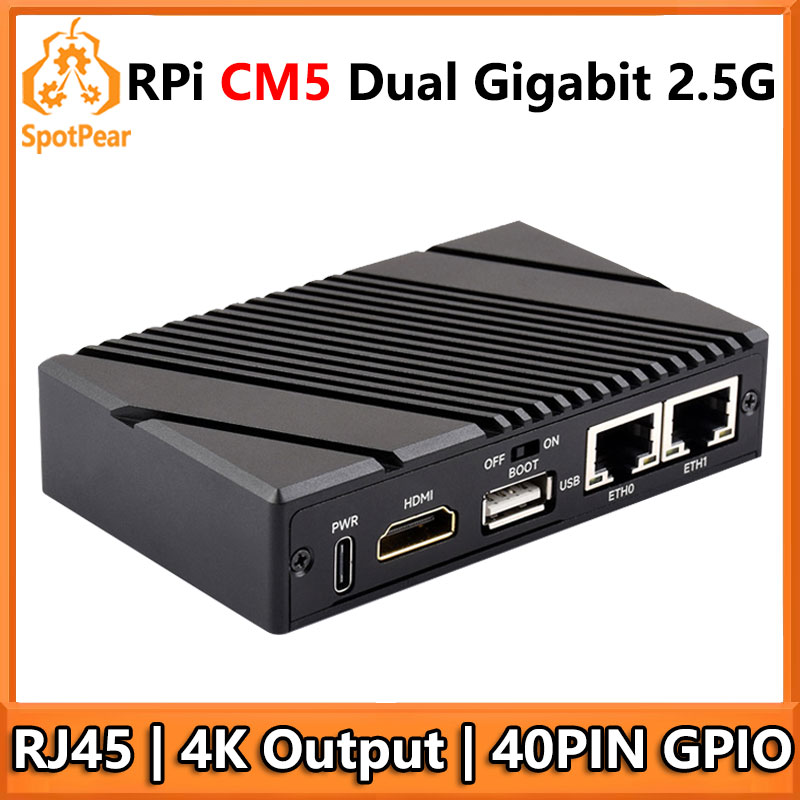 Argon One V3 M.2 Nvme Case - Raspberry Pi CM5 Gigabit 2.5G Dual-Ethernet-Ports